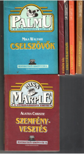 6 db a "Mesterdetektv Kisknyvtr" sorozatbl: A.Christie:A vrs sl + Conan Doyle:A dilettns detektv + A mandarin bngy + A halott kopogtat + Waltari:Cselszvk + A.Christie:Szemfnyveszts.