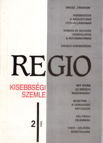 Szarka László szerk. - Regio - Kisebbségi Szemle 1993/2