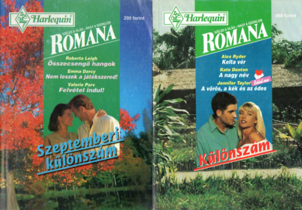 Alex Ryder, Kate Denton, Jennifer Taylor Roberta Leigh - 2 db Romana Klnszm: Kelta vr-A nagy nv- A vrs, a kk s az des 1996/1. + sszecseng hangok-Nem leszek a jtkszered! - Felvtel indul! 1995/6.