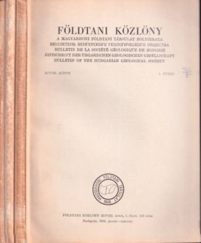 Nemecz Ernő - Földtani Közlöny 1968/1-4 (Teljes évfolyam)