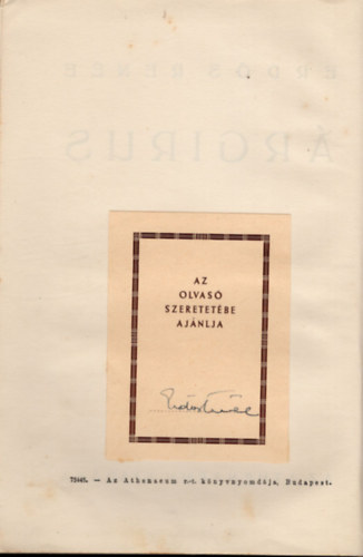Erd�s Ren�e - �rgirus- Al��rt p�ld�ny