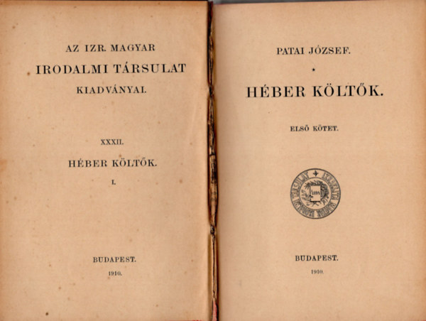 Patai Jzsef - Hber kltk - els ktet