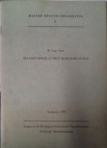 R. Nagy Vera - Helynévvizsgálat négy budai barlangban