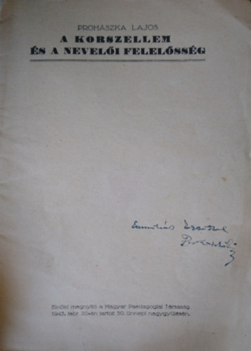 Prohászka Lajos - A korszellem és a nevelői felelősség