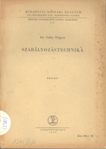 Dr. Csáky Frigyes - Szabályozástechnika II/1