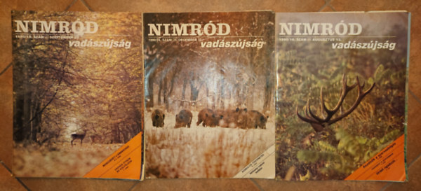 3 szám a Nimród magazin 1990-es évfolyamából: 1990/16. augusztus 13., 1990/18. szeptember 24., 1990/24. decemer 17.