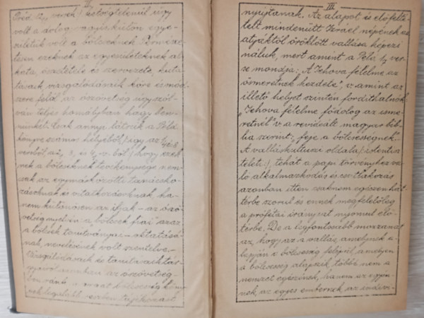 Sass Béla - Példabeszédek értelmezése (Kéziratmásolat bekötve, kézi írással)