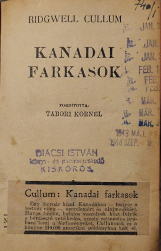 Ridgwell Cullum - Kanadai farkasok