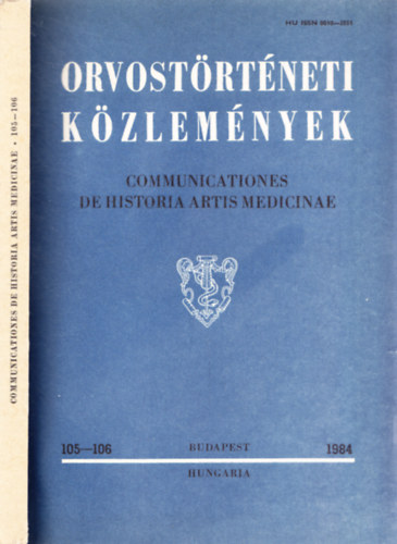 Orvostörténeti közlemények 105-106 1984