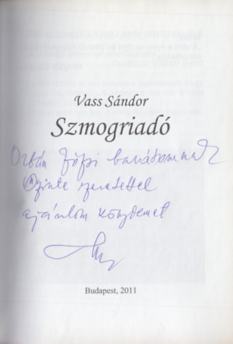 Vass Sndor - Szmogriad (Dediklt)