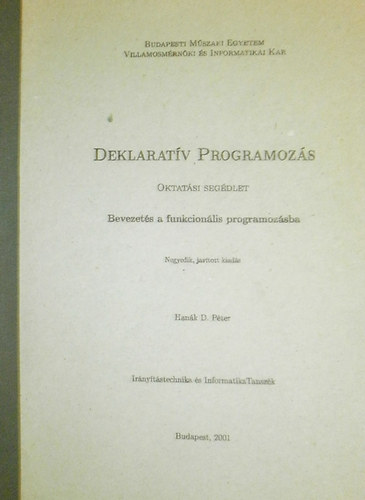 Hank D. Pter - Deklaratv Programozs (Bevezets a funkcionlis programozsba)
