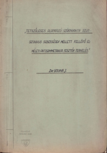 DeYoung J. - Tetsz�leges alarajz� sz�rnyakon szubszonikus sebess�gek mellett fell�p� elm�leti antiszimmetrikus feszt�v-terhel�s (stencilezett, k�zirat gyan�nt)