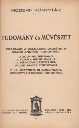 Tudom�ny �s m�v�szet I. (3 m�)