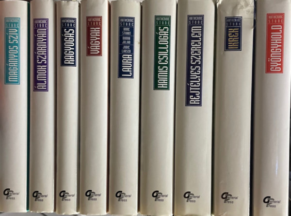 Katherine Stone - 9 db Katherine Stone: Gy�ngyhold + Ikrek + Rejt�lyes szerelem + Hamis csillog�s + Laura + V�gyak + Ragyog�s + �lmok sz�rny�n + Mag�nyos sz�v