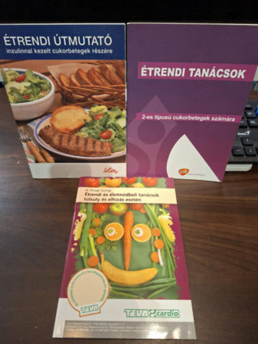 dr. Paragh György - 3 db Étrendi tanácsok könyv: Étrendi tanácsok 2-es típusú cukorbetegek számára, Étrendi és életmódbeli tanácsok túlsúly és elhízás esetén, Étrendi útmutató inzulinnal kezelt cukorbetegek részére