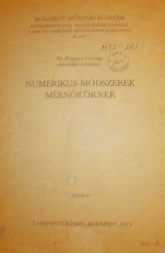 dr. Popper Gyrgy - Numerikus mdszerek mrnkknek