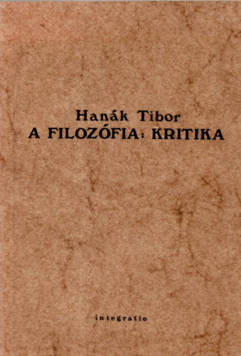 Hank Tibor - A filozfia: kritika