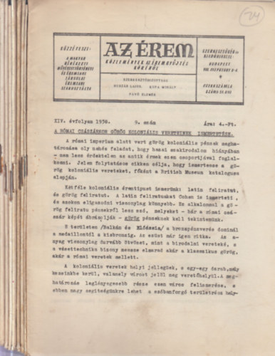 8 db. Az rem szrvny lapszm (1958/9, 10, 1959/13, 1960/14, 1963/24, 25, 26, 1966/37-38)