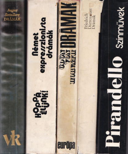 Ödön von Horváth, Friedrich Dürrenmatt, Pirandello August Strindberg - 5 db drámagyűjtemény: August Strindberg drámák + Német expresszionista drámák + Ödön von Horváth drámák + Friedrich Dürrenmatt drámák + Pirandello színművek