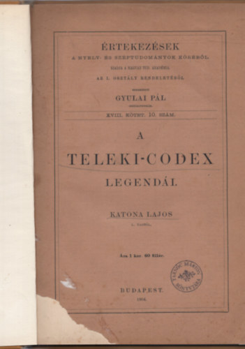 Katona János - A Teleki-Codex legendái