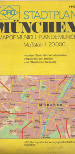 Stadtplan Mnchen - Map of Munich, Plan de Munich, 1:20 000