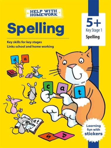Help With Homework: 5+ Spelling with stickers (Segítség a házi feladathoz: 5+ Helyesírás matricákkal angol nyelven)