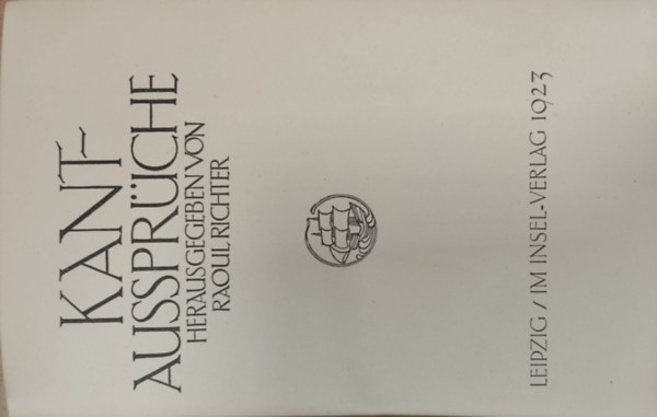 Insel Verlag - Kant-aussprche