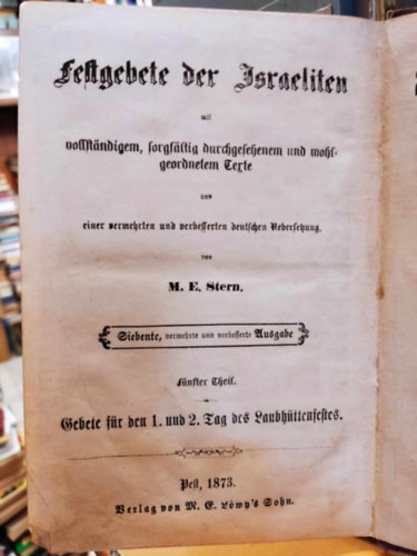 M. E. Stern - Festgebete der Israeliten mit vollst�ndigem, forgs�ltig durchgesehenem