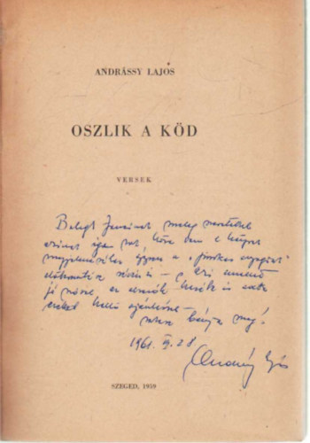 Andrássy Lajos - Oszlik a köd