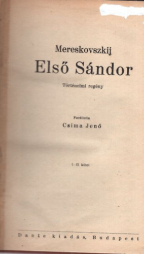 Csima Jen ford. D. Sz. Mereskovszkij - Els Sndor