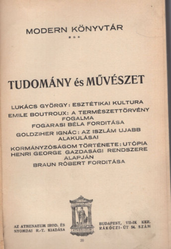 Lukács György - Esztétikai kultura tanulmányok V. Kötet