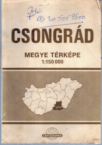 Csongrád megye térképe - 1 : 150 000