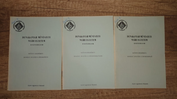 Dr. Bla Klmnfi Sznyi Erzsbet - 3 kiadvny a Dunakanyar Mvszete Nyri Egyetem sorozatbl s egy ajndkba: Esztergom zenei emlkei s npzenje, Kodly Zoltn a pedaggus,  Kodly Zoltn a npzenekutat, Kodly Zoltn a zeneszerz