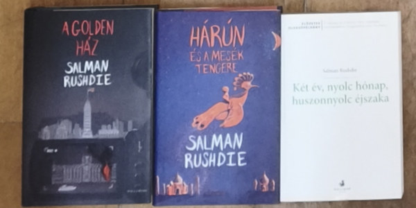 Salman Rushdie - 2db Salman Rushdie könyv + különleges ajándék mű - Hárún és a mesék tengere, A Golden ház + Két év, nyolc hónap, huszonnyolc éjszaka-Előzetes olvasópéldány