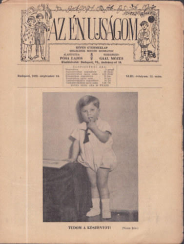 Gaal M�zes  P�sa Lajos (szerk.) - Az �n ujs�gom - K�pes gyermeklap - 1932/14-52. sz�mok (lapsz�monk�nt)