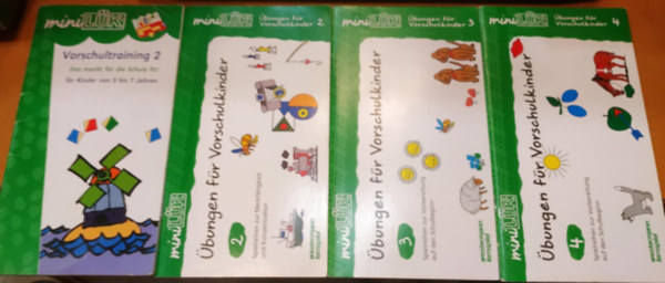4 db Übungen für Vorschulkinder 2-4. + Vorschultraining 2 (Das macht für die Schule fit!)(MiniLÜK)