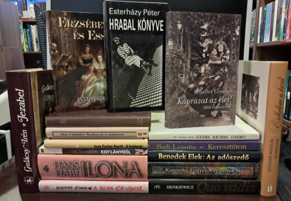 Dr. Benedek  Elek, Karinthy Frigyes, Sienkiewicz, Gulcsy Irn, Esterhzy Pter, Hans Habe Tornyai Jnos - 16 db-os szpirodalmi KNYVMENT AJNLAT:Gyere, kicsim!...Gyere!+Keresztton+Az adszed+gy rtok ti+Quo vadis+Cskolom a kezt+Jezabel+Erzsbet s Essex+