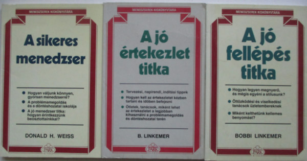 3 db a Menedzserek kisknyvtra sorozatbl (A sikeres menedzser, A j rtekezlet titka, A j fellps titka)