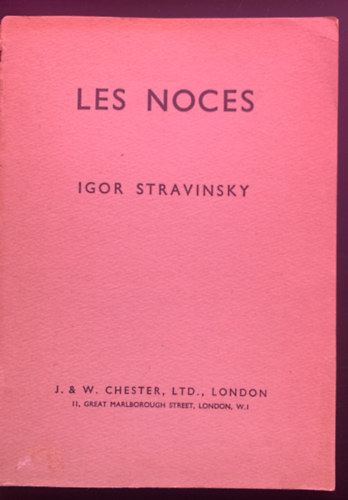 Igor Stravinsky - Les Noces - Sces Chorographiques Russes