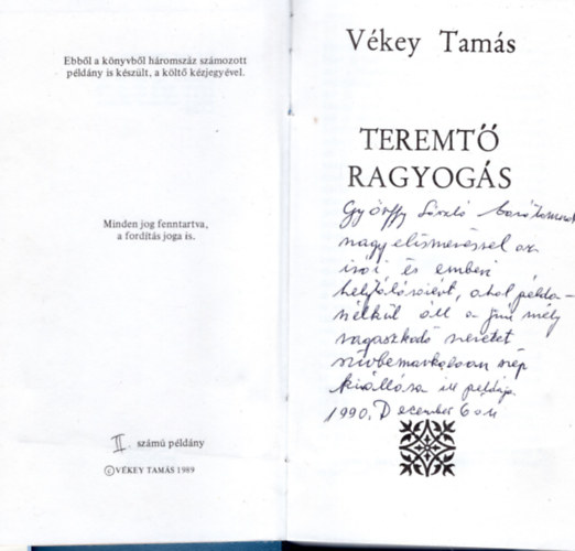 Vkey Tams - Teremt ragyogs- dediklt verskzirat + levl
