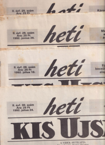 Pártay Tivadar - Heti Kis ujság I. évfolyam 1992. - (20. szám)