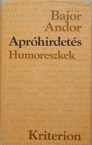 Bajor Andor - Apróhirdetés (humoreszkek)
