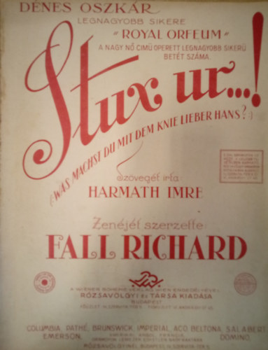 Fall Richard Harmath Imre - Stux ur...! ( Was machst Du mit dem Knie, lieber Hans? /