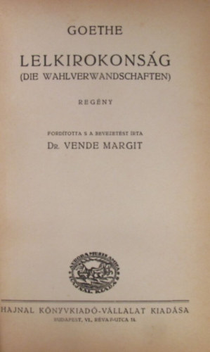 Goethe - Lelkirokonság