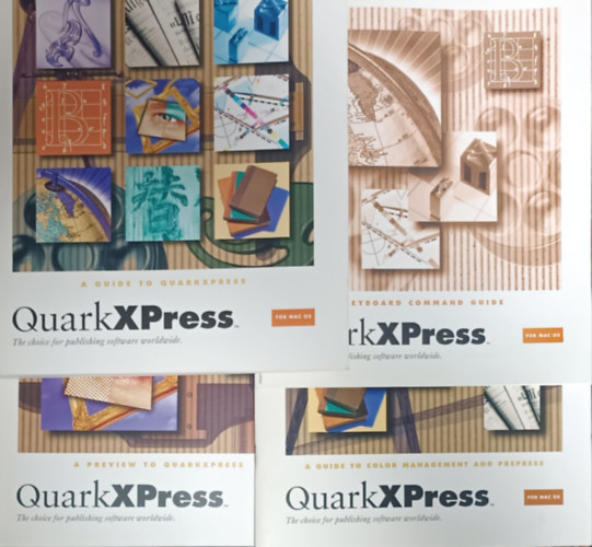 QuarkXPress for Mac OS - Guide + Preview + Keyboard Command guide + Guide to color management and prepress (4 ktet)