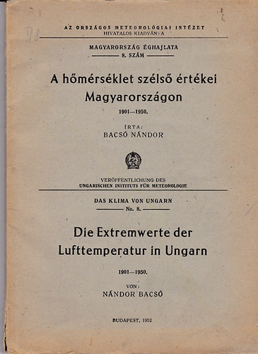 Bacs Nndor - A hmrsklet szls rtkei Magyarorszgon