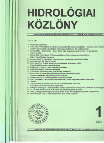 Hidrológiai közlöny 2001/1-6. (teljes évfolyam, 5 db. lapszám)