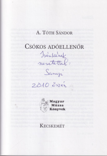 A. Tth Sndor - Cskos adellenr - dediklt