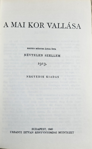 Eszter M�dium - A mai kor vall�sa  (N�vtelen szellem)