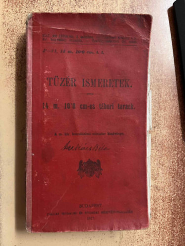 T�z�r ismeretek. A 14 m. 10 cm. t�bori tarack